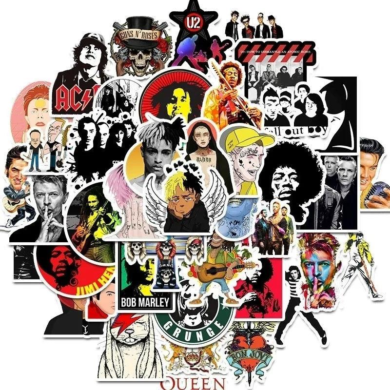 50PCS of fashionable rap character head decoration style graffiti stickers, personalized fashion and creative trend DIY exquisite decorative decal mugs, helmets, skateboard popular sticker toys