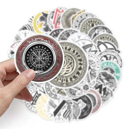 50PCS Viking Suitcase Stickers Creative Trend Graffiti Waterproof Suitcase Laptop Decoration Stickers