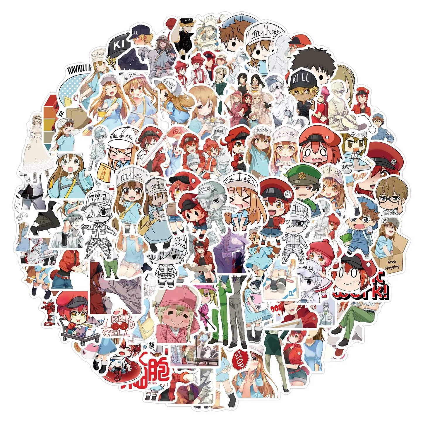 50PCS Animation Work Cell Cartoon Graffiti Waterproof Sticker Suitcase Notebook Skateboard Refrigerator Water Cup