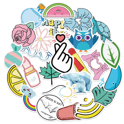 50PCS Cute Cartoon Yellow Fresh-Style Doodle Stickers Perfect for Suitcases, Laptops, Skateboards, Water Bottles, Stationery Boxes Exquisite DIY Desktop Decorations & Journal Stickers