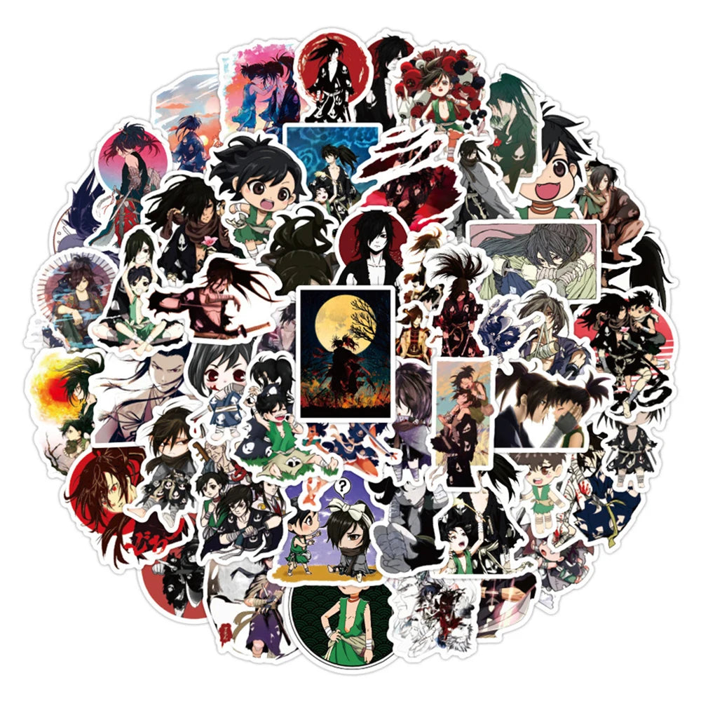 50PCS Cartoon Japanese Anime Dororo Graffiti Sticker Guitar Car Trunk Notebook Water Cup Sticker