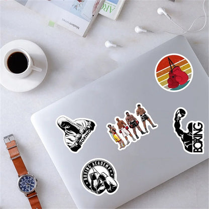 50PCS Boxing Match Muscle Strength Sticker Notebook Trolley Case Bike Scooter Waterproof Graffiti Gift Toy Sticker