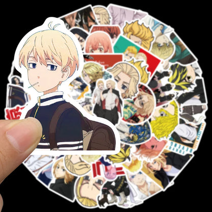 50PCS Anime New Tokyo Avengers Sticker Laptop Skateboard Mobile Phone Graffiti Gift Toy Waterproof Sticker