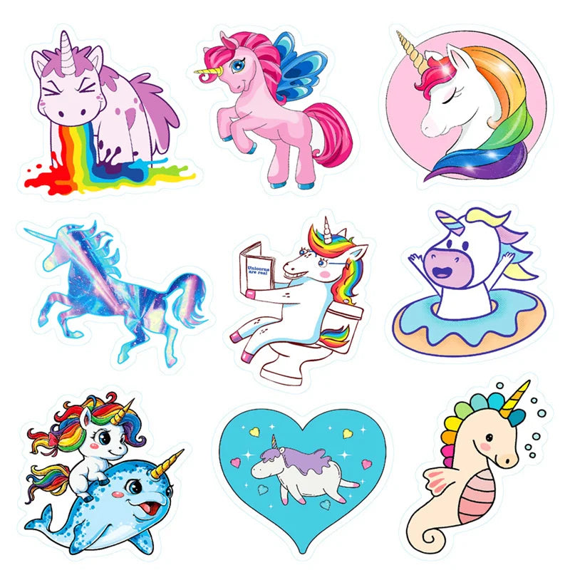100PCS Cartoon Cute Unicorn Pony Stickers Luggage Suitcase Notebook Stickers Motorcycle Hand Account Stickers