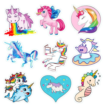 100PCS Cartoon Cute Unicorn Pony Stickers Luggage Suitcase Notebook Stickers Motorcycle Hand Account Stickers