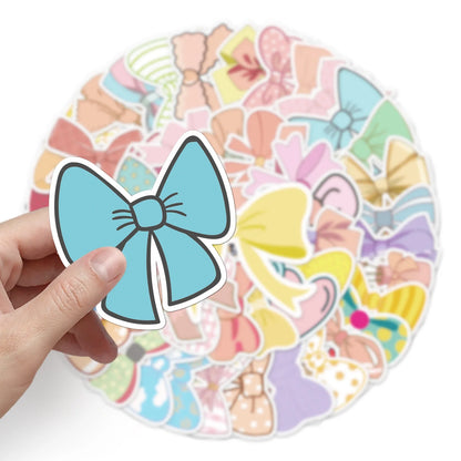 50PCS Bow Tie Cartoon Little Fresh Girl Heart Graffiti Waterproof Sticker Suitcase Notebook Refrigerator WaterCup