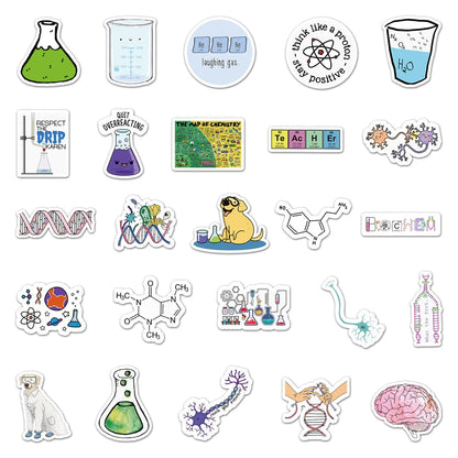 50PCS Chemistry Laboratory Formula Personality Skateboard Trolley Case Bike Scooter Water Cup Waterproof Sticker