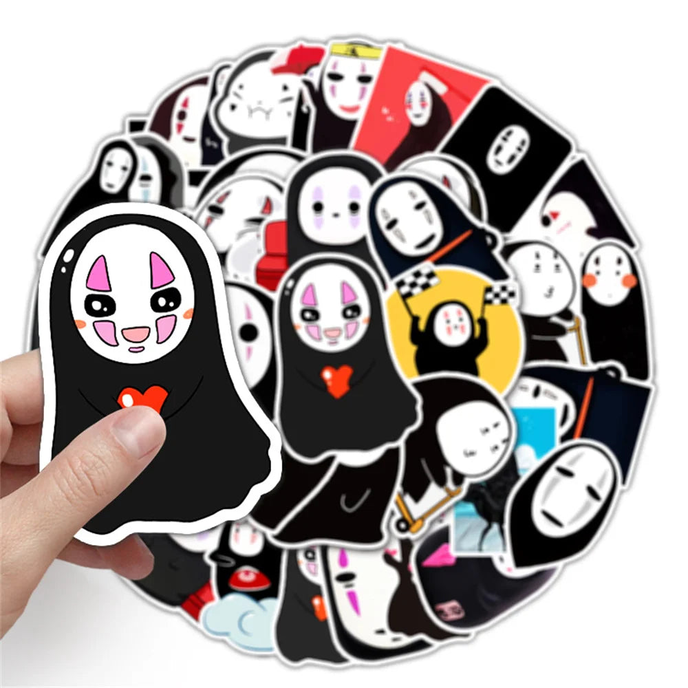 50PCS Cartoon Faceless Man Chihiro Personalized Decoration Graffiti Waterproof Sticker Suitcase Notebook WaterCup