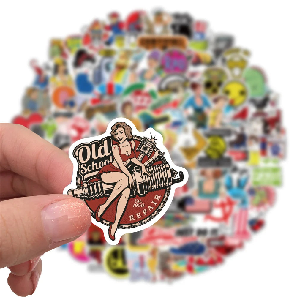 100PCS European and American Tide Brand Waterproof Graffiti Sticker Suitcase NotebookMobilePhoneRefrigeratorHelmet