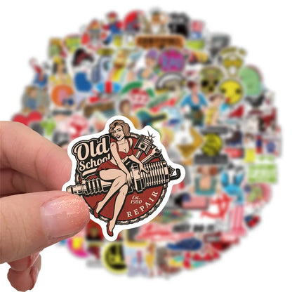 100PCS European and American Tide Brand Waterproof Graffiti Sticker Suitcase NotebookMobilePhoneRefrigeratorHelmet