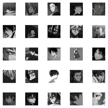 50PCS Gray Anime Male Character Creative DIY Sticker Sticker Scrapbook Skateboard Guitar Gift Aesthetic Sticker