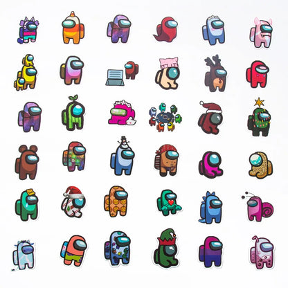 50pcs Popular Game Amongus Luggage Sticker Notebook Helmet Waterproof Graffiti Toy Sticker
