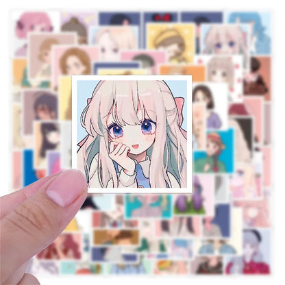 60PCS of cartoon and cute anime girl decorative style graffiti stickers, personalized, fashionable and creative DIY exquisite decorative decal cups, helmets, skateboard popular sticker toys