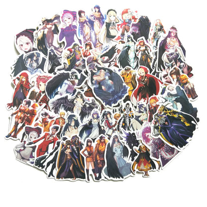 50PCS Riman Overlord King of The Dead Cartoon Graffiti Waterproof Sticker Luggage Compartment Skate board Car Helmet