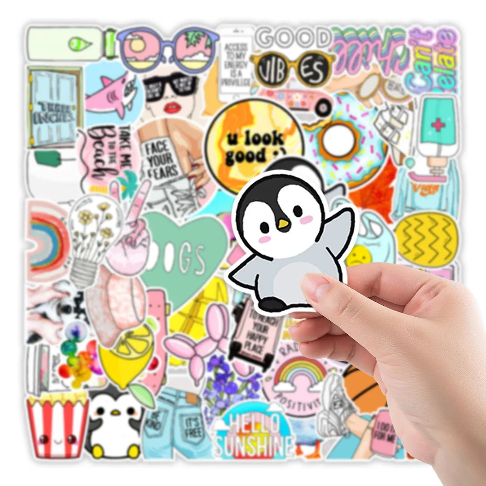 50PCSins Small Fresh Graffiti Stickers Computer Water Cup Kettle Skateboard Decoration Stickers