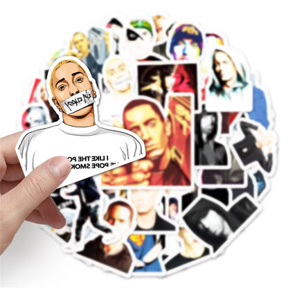 50PCS Eminem Rapper Graffiti Waterproof Sticker Suitcase Notebook Skateboard Refrigerator Stationery Box WaterCup
