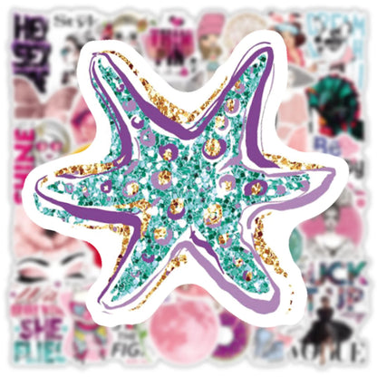 50PCS Cartoon Cute Pink Girl Graffiti Waterproof Sticker Suitcase Notebook Refrigerator Skateboard Stationery Box