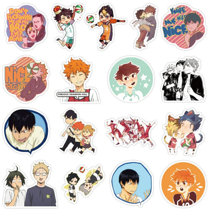 50PCS Volleyball Junior Japanese Anime Graffiti Sticker Suitcase Luggage Guitar Car Sticker Waterproof Sticker