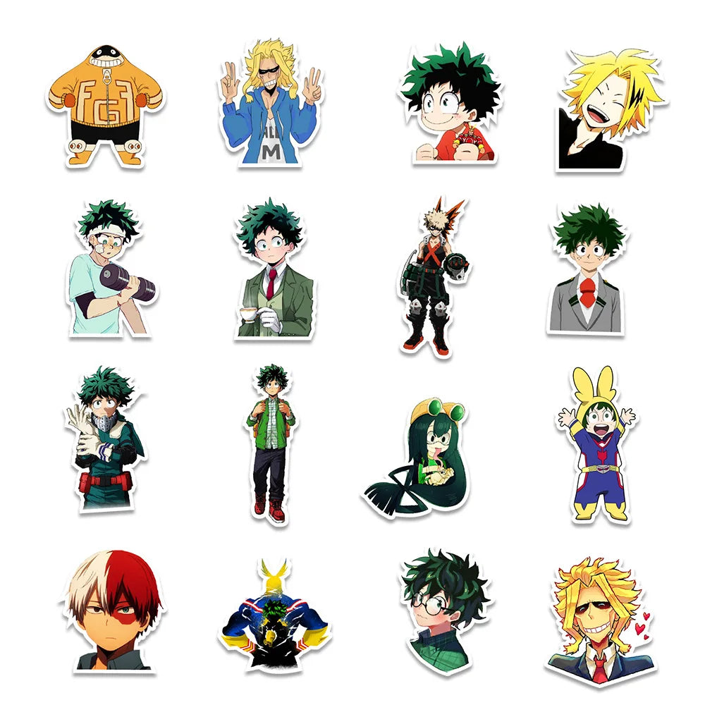 50PCS Anime My Hero Academia Sticker Computer Phone Water Cup Sticker Waterproof Sticker