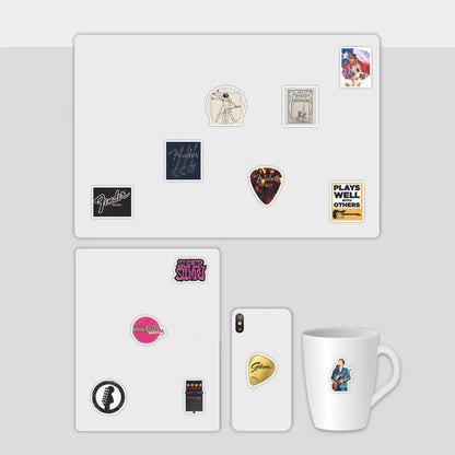 50PCS Cartoon Love Guitar series manual Decorative style graffiti stickers, personalized, fashionable and creative DIY exquisite decorative decal cups, helmets, skateboard popular sticker toys