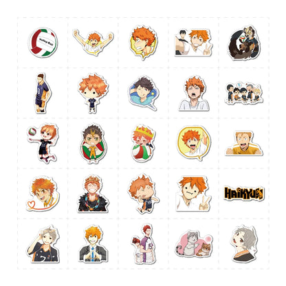 100PCS Cartoon Volleyball Teenager Anime Sticker Laptop Skateboard Guitar Waterproof Decorative Sticker