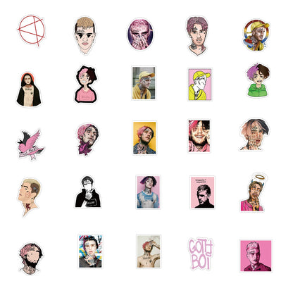 50PCS Rapper Lil Peep Graffiti Waterproof Sticker Suitcase Notebook Mobile Phone Refrigerator Skate board Water Cup