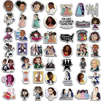 50PCS Hamilton Musical Graffiti Waterproof Sticker Suitcase Notebook Refrigerator Skateboard StationeryBox Helmet
