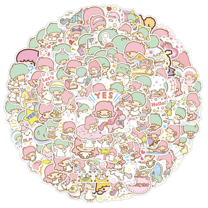 100PCS Art Illustration Popular Creative Fashion Cartoon Cartoon Gemini Decorative Style Graffiti Stickers Personality Fashion Creative Trend DIY Exquisite Decorative Decals for Cups, Helmets, Skateboards Popular Stickers Toys