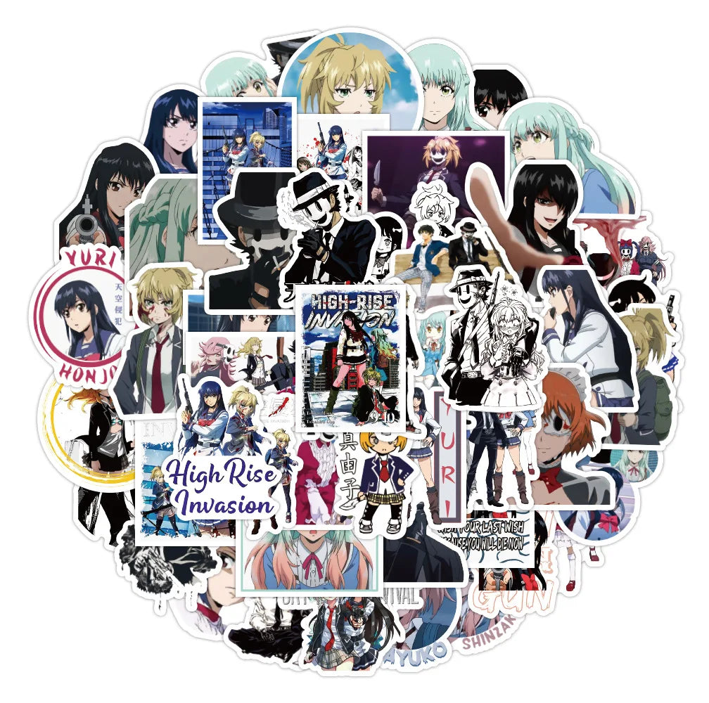 50pcs Japanese Animation Sky Invasion Graffiti Sticker Guitar Car Trunk Notebook Water Cup