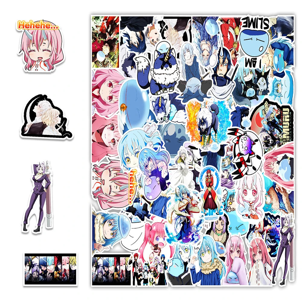 50PCS Rebirth Another World Becomes Slime Sticker Computer Phone Water Cup Sticker Waterproof Sticker
