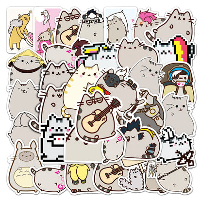 50PCS Anime Cartoon Punk Cat Cute Graffiti Luggage Laptop Motorcycle Mobile Phone Water Cup F Waterproof Sticker