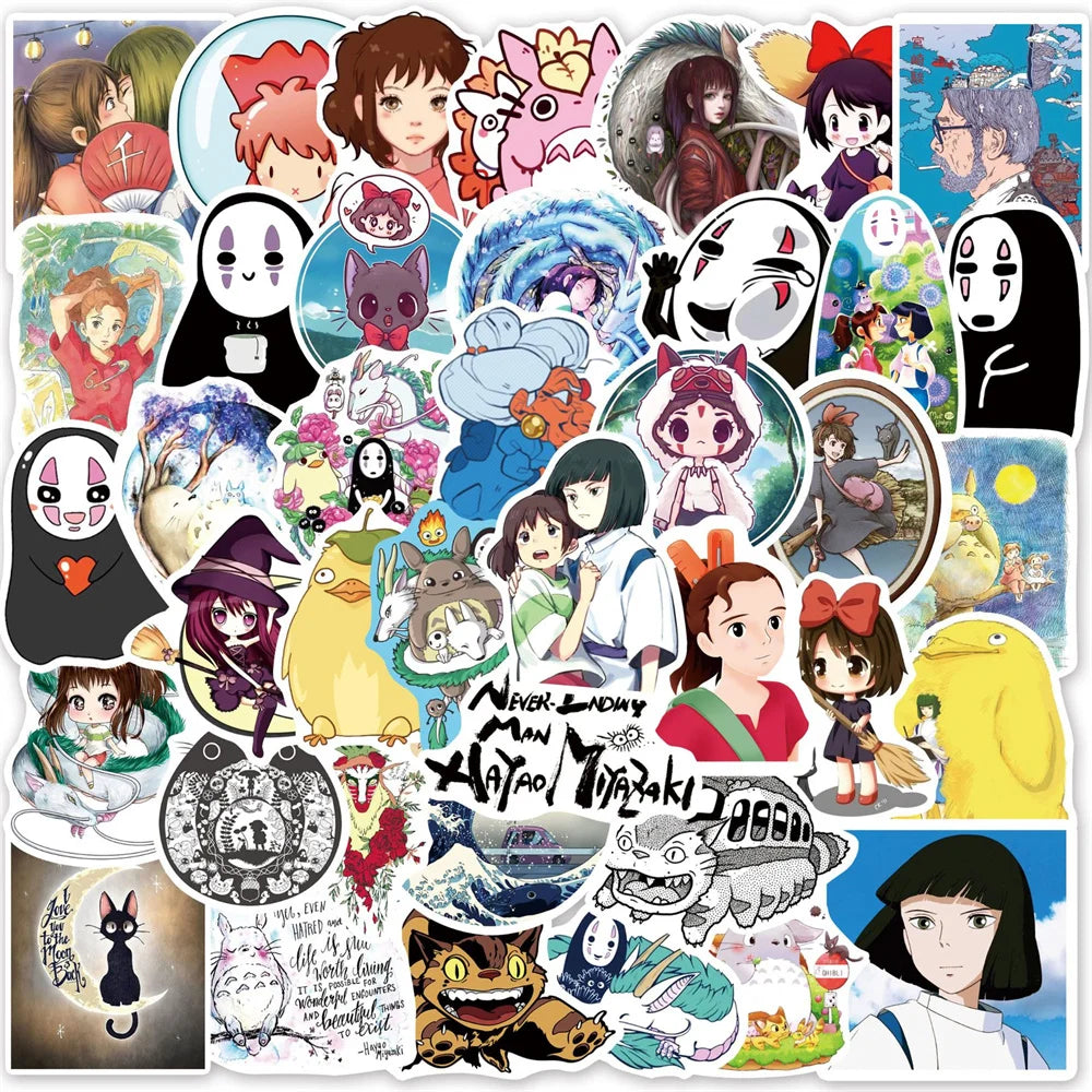 100PCS Hayao Miyazaki Animation Chihiro Graffiti Sticker Suitcase Guitar Car Computer Waterproof Skateboard Guitar