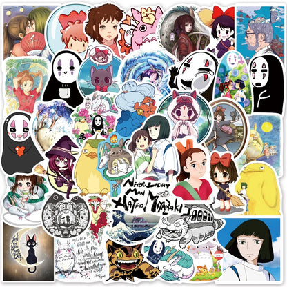 100PCS Hayao Miyazaki Animation Chihiro Graffiti Sticker Suitcase Guitar Car Computer Waterproof Skateboard Guitar