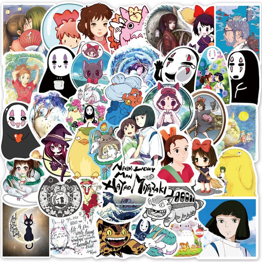 100PCS Hayao Miyazaki Animation Chihiro Graffiti Sticker Suitcase Guitar Car Computer Waterproof Skateboard Guitar