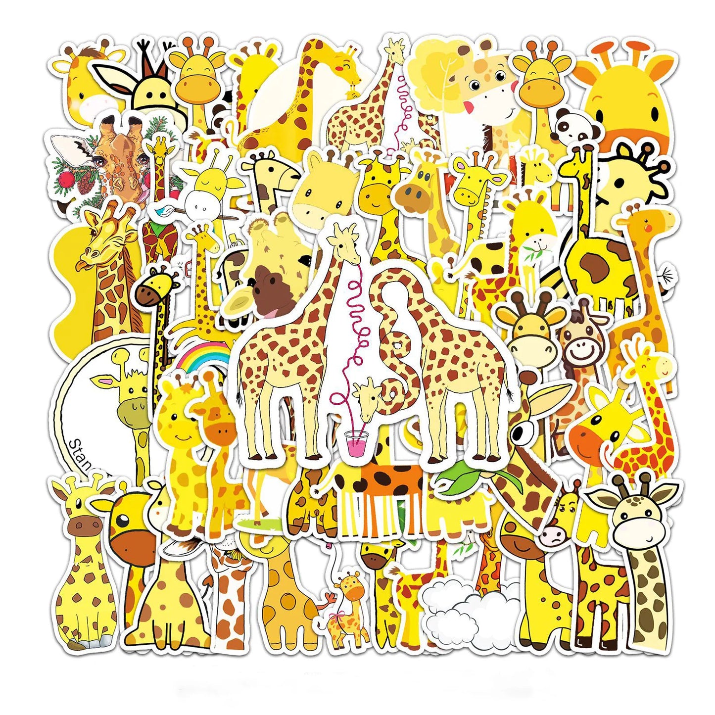 50PCS Giraffe Personality Cute Cartoon Animal Graffiti Waterproof Sticker Suitcase Notebook Skateboard Water Cup