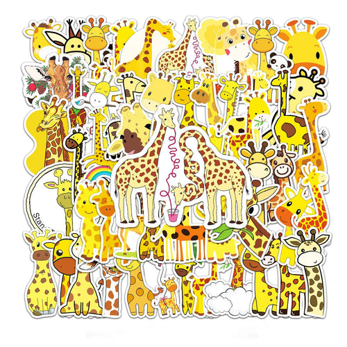 50PCS Giraffe Personality Cute Cartoon Animal Graffiti Waterproof Sticker Suitcase Notebook Skateboard Water Cup