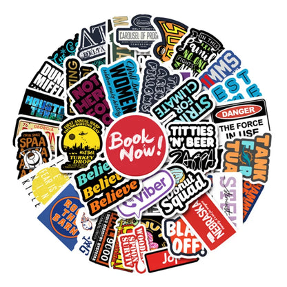 50PCS English Alphabet Cartoon Sticker Graffiti Suitcase Computer Car Helmet Water Cup Graffiti Decoration Toy