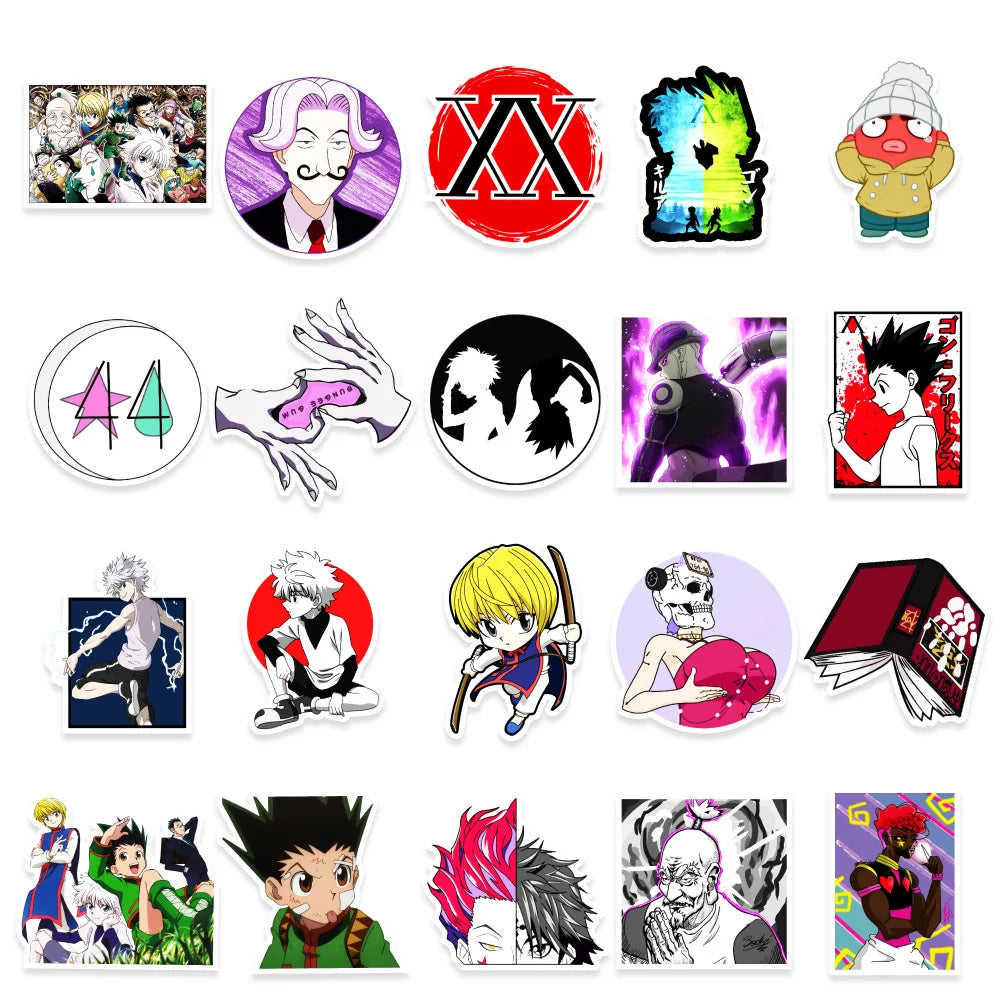 50PCS New Hunter x Hunter Graffiti Anime Laptop Guitar Motorcycle Luggage Skateboard Bike Waterproof Sticker