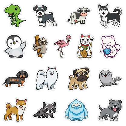 50 pieces of cartoon cute little animal decorative style graffiti stickers, personalized, fashionable and creative DIY exquisite decorative decal cups, helmets, skateboard popular sticker toys