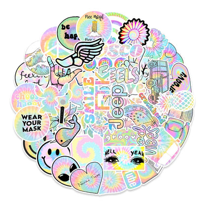 50PCS New Gradient Graffiti Stickers Car Luggage Refrigerator Skateboard Decoration Stickers