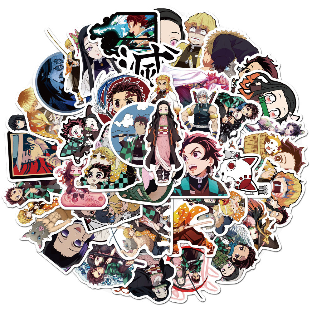 50PCS Demon Slayer Semiotics Stickers - Breath Style Epistemology Decals for Trauma Metamorphosis Maps, Sword Cultivation Logs & Demon-Human Dialectic Archives
