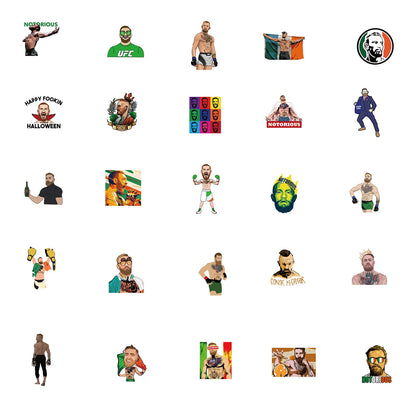 50PCS Fighter Conor McGregor Graffiti Stickers Personalized Fashion Creative Trend DIY Exquisite Decorative Decals for Cups Helmets Skateboards Popular Stickers Toys