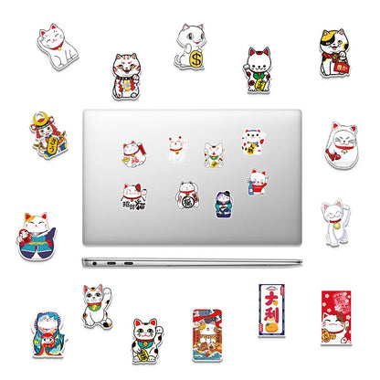 50 pieces of cartoon cute cat-attracting decorative style graffiti stickers, personalized, fashionable and creative DIY exquisite decorative decal cups, helmets, skateboard popular sticker toys