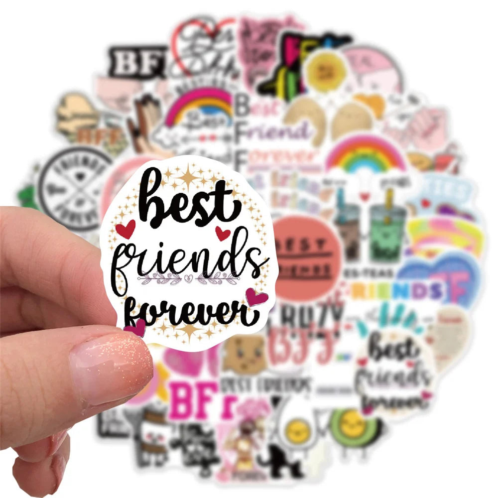 50PCS Cartoon Friendship Popular Waterproof Graffiti Sticker Suitcase Notebook Mobile Phone Water CupRefrigerator