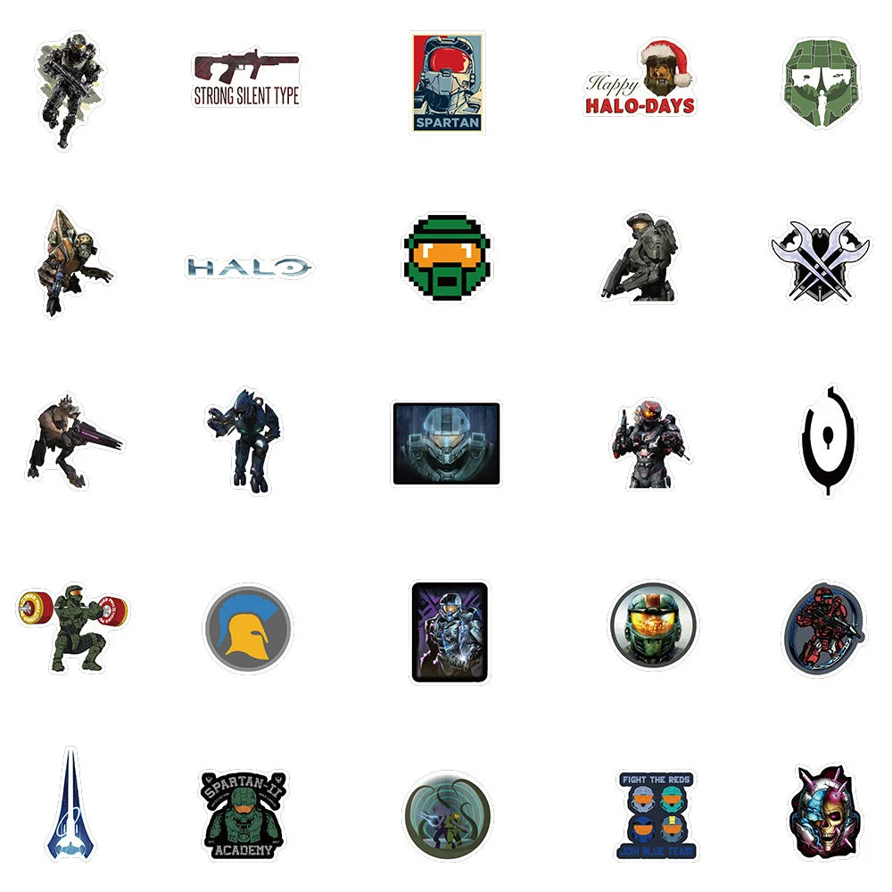 50PCS Shooting Game Halo Graffiti Waterproof Sticker Suitcase Notebook Refrigerator SkateboardStationeryBoxHelmet