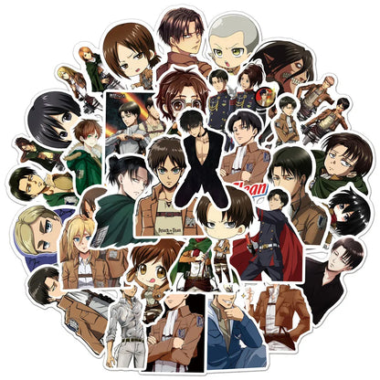 50pcs Japanese Animation Attack Giant Graffiti Waterproof Sticker Notebook Refrigerator Water Cup