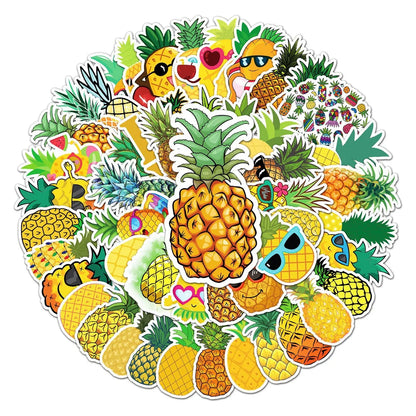 50PCS Cartoon Fruit Pineapple Personality Creative Graffiti Scooter Laptop Luggage Gift Waterproof Anime Sticker