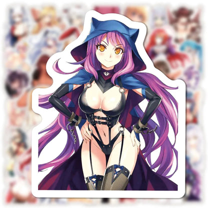 50PCS Anime Two-dimensional Sexy Girl Sticker DIY Laptop Skateboard Mobile Phone Decoration Gift Toy Sticker