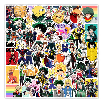 50PCS Anime My Hero Academia Sticker Computer Phone Water Cup Sticker Waterproof Sticker