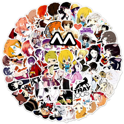 50PCS Animation Bungou Stray Dogs Graffiti Sticker Suitcase Notebook Personalized Waterproof Refrigerator Guitar
